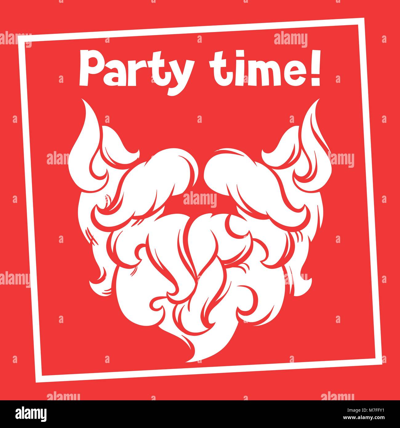 Party time Hintergrund mit Santa Schnurrbart und Bart Stock Vektor