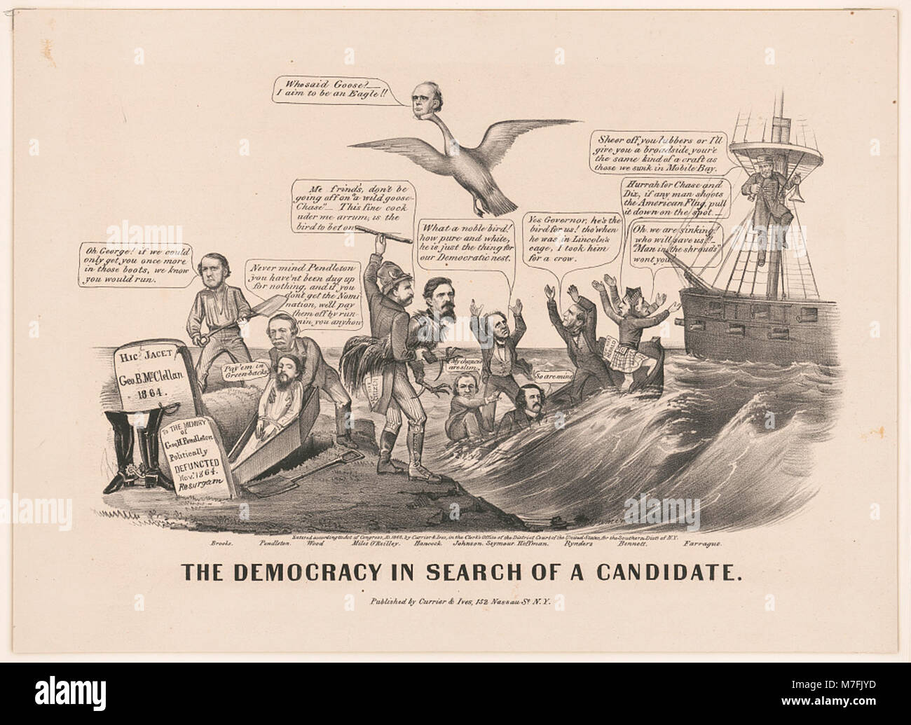 Diese Illustration spiegelt die Suche nach einem politischen Kandidaten im Kontext der amerikanischen Demokratie wider. Das Bild symbolisiert den demokratischen Prozess und seine Herausforderungen bei der Auswahl geeigneter Kandidaten. Stockfoto