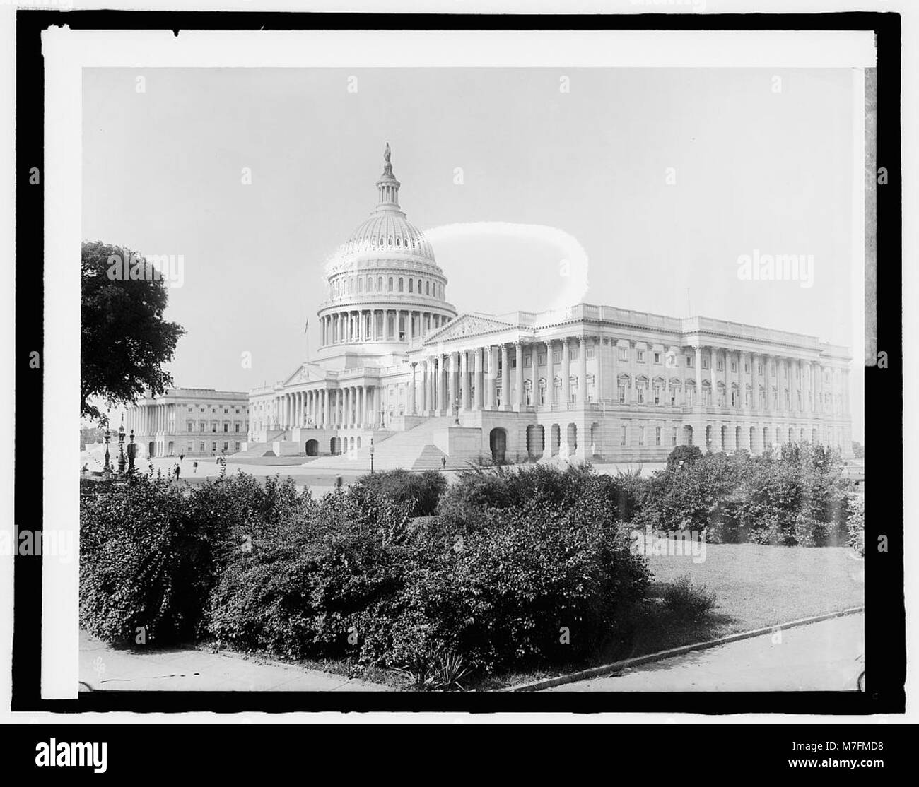 Ein historischer Blick auf das Kapitol in Washington, D.C., ein Symbol der amerikanischen Demokratie und Sitz der Legislative der US-Regierung. Stockfoto