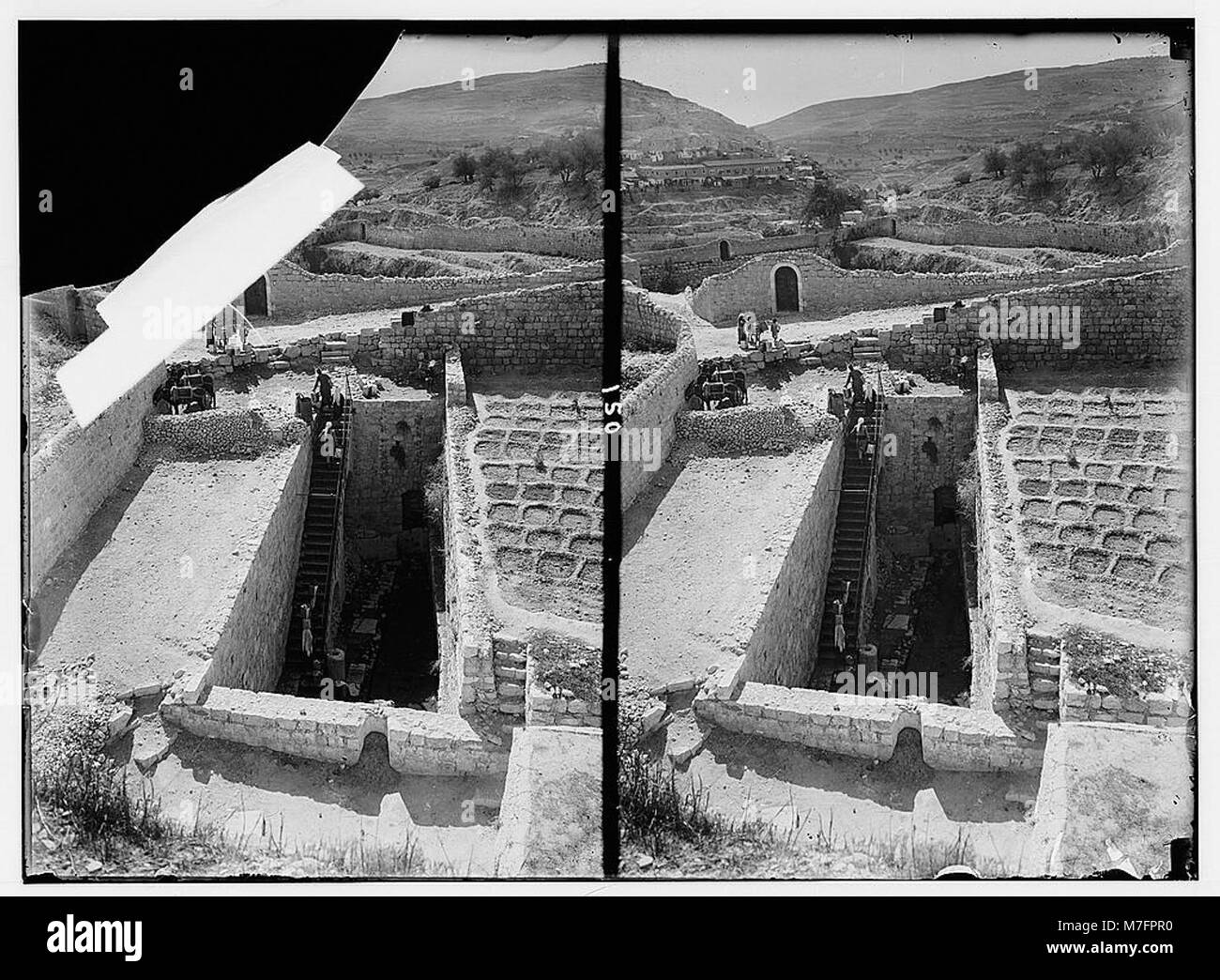 Täler von Josaphat und Hinnom. Teich Siloah, S.E. LOC 00937 matpc. Stockfoto