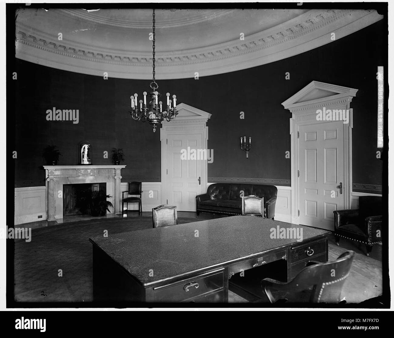 Ein Bild des Präsidentenamtes im Weißen Haus, das die historische und architektonische Bedeutung des Präsidialamtes einnimmt. Stockfoto