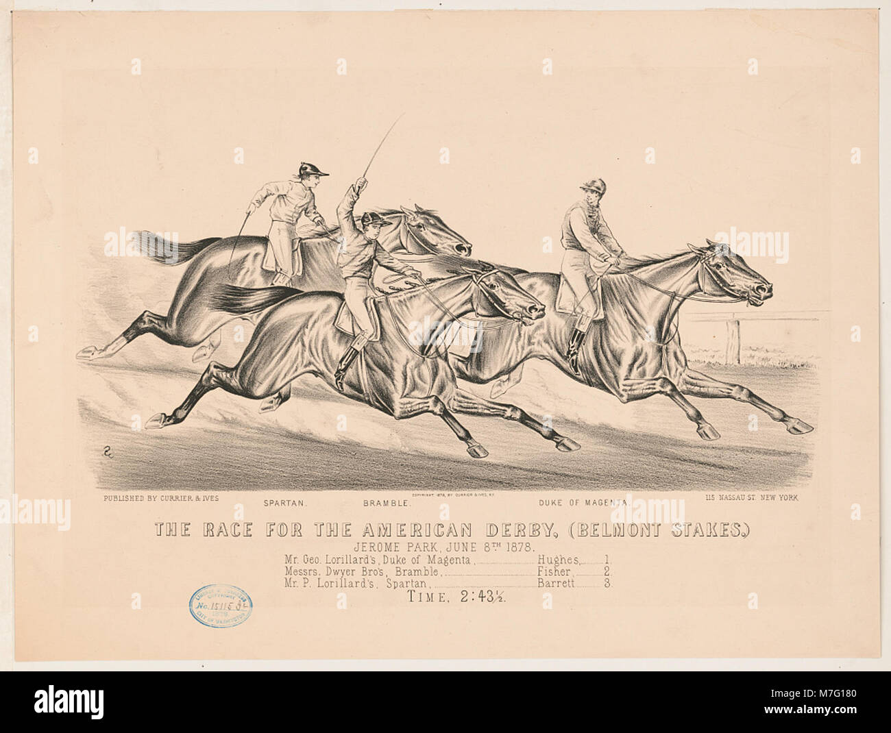Das Rennen um den amerikanischen Derby, (Belmont Stakes,) - Jerome Park, 8. Juni 1878 LCCN 2001703794 Stockfoto