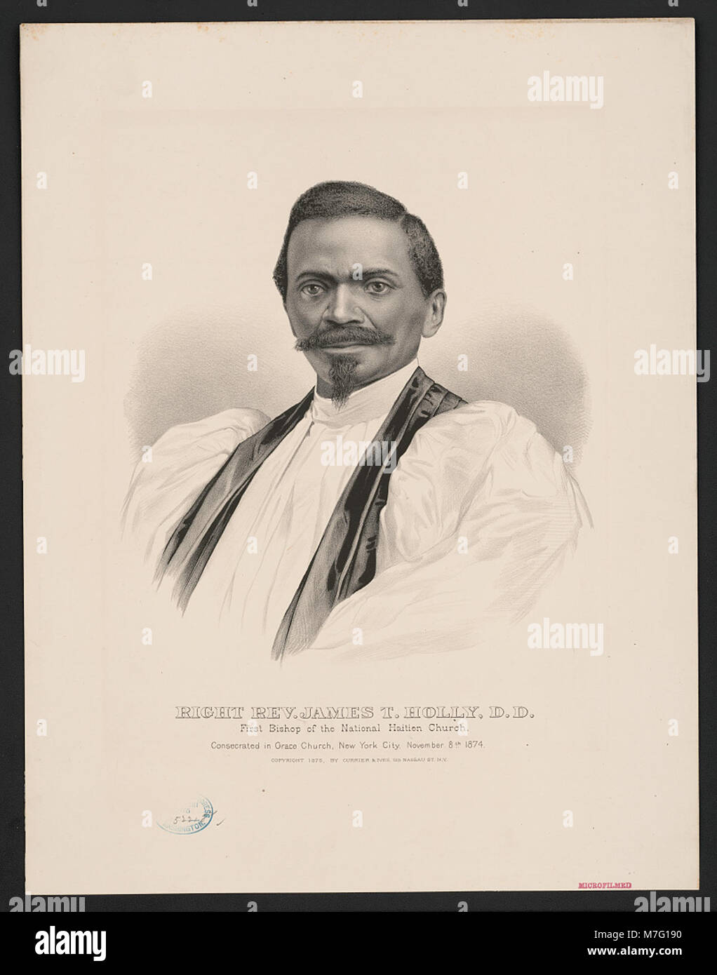Reverend James T. Holly, D.D., war der erste Bischof der National Haitien Church. Er spielte eine wichtige Rolle bei der Entwicklung der Kirche und ihrer Gemeinde im frühen 20. Jahrhundert. Stockfoto
