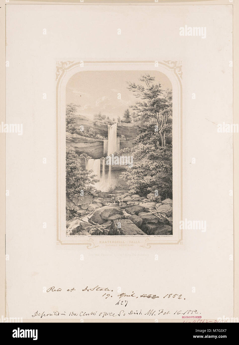 Die Kaaterskill Falls in den Catskill Mountains werden in diesem malerischen Bild festgehalten, das die natürliche Schönheit der New Yorker Wildnis unterstreicht. Stockfoto