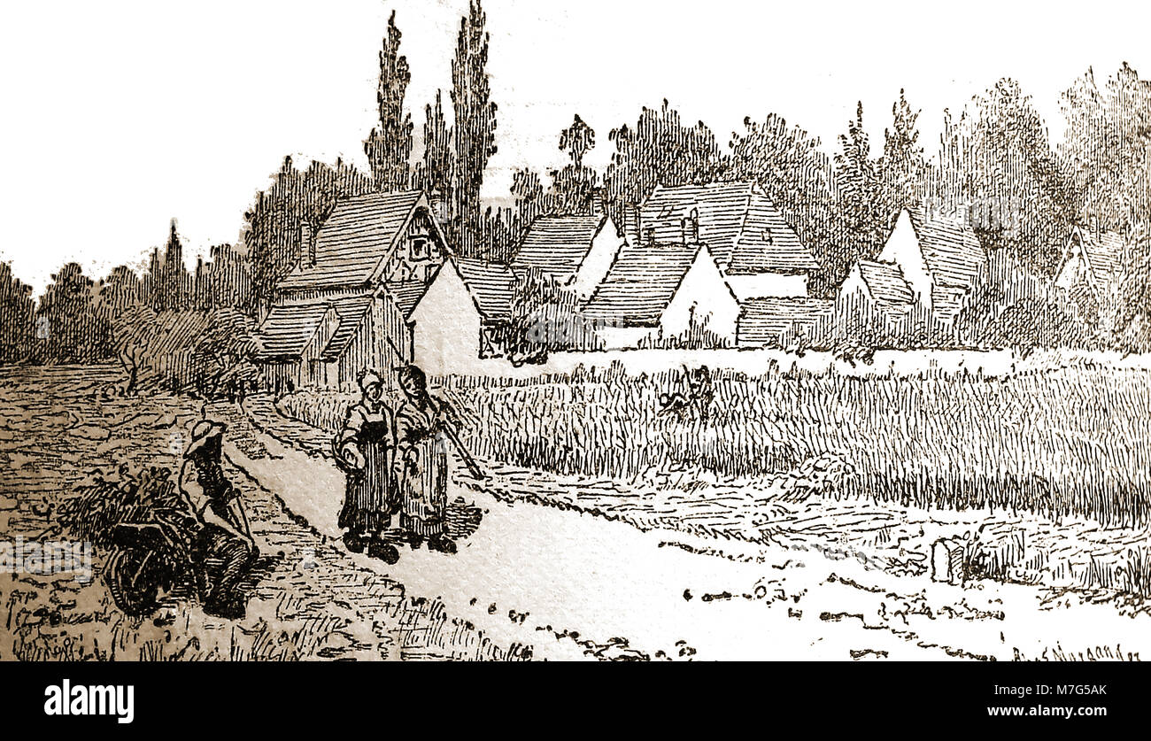 1900 Frankreich - vor dem Ersten Weltkrieg Dorf Brolle (s) im Wald von Biere Stockfoto