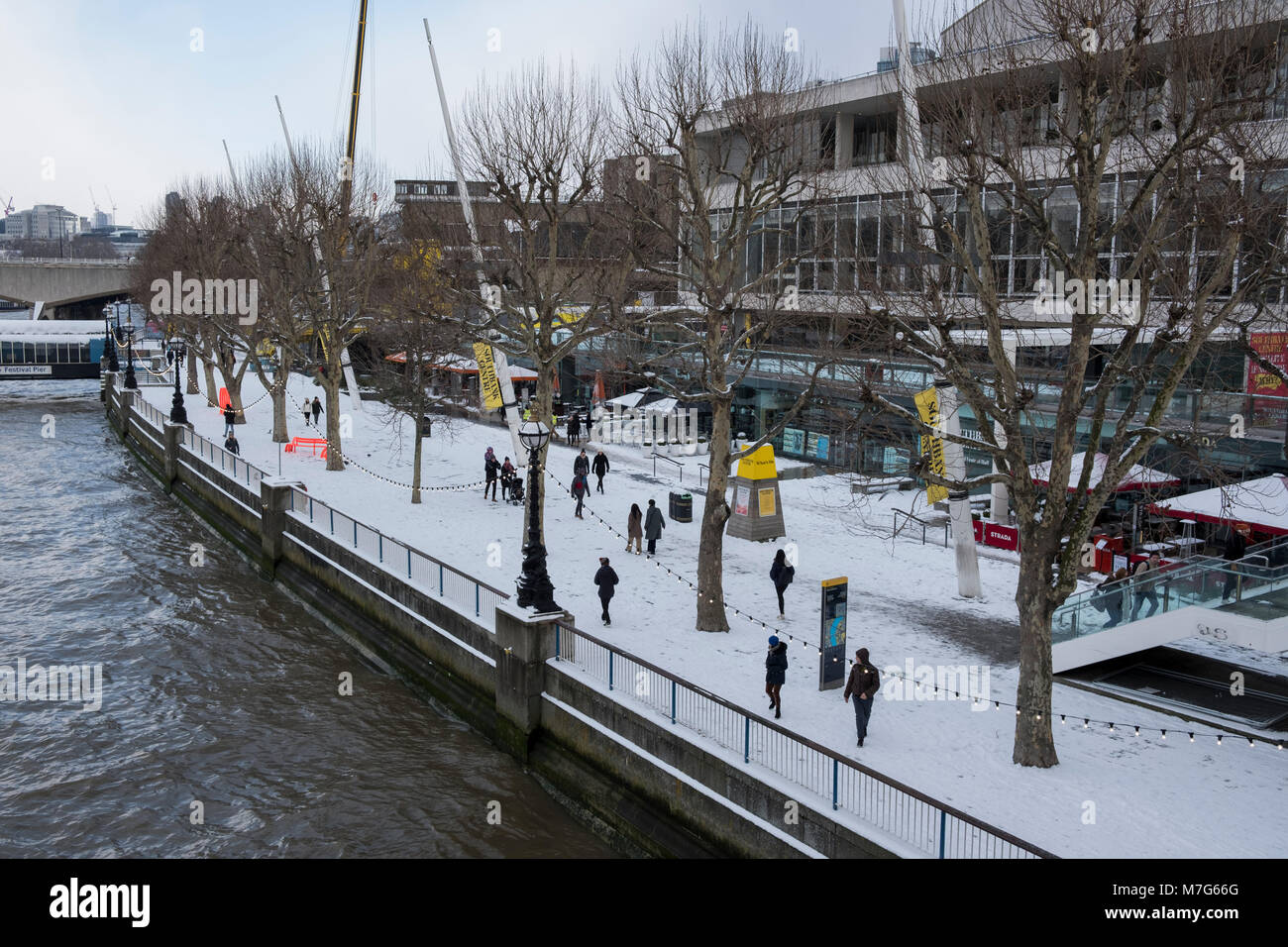 Snow Fall in London Winter 2018 Stockfoto