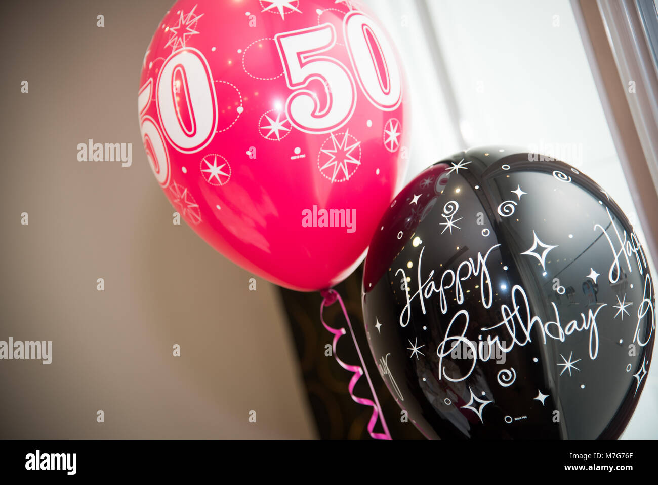 50. Geburtstag Luftballons Stockfoto