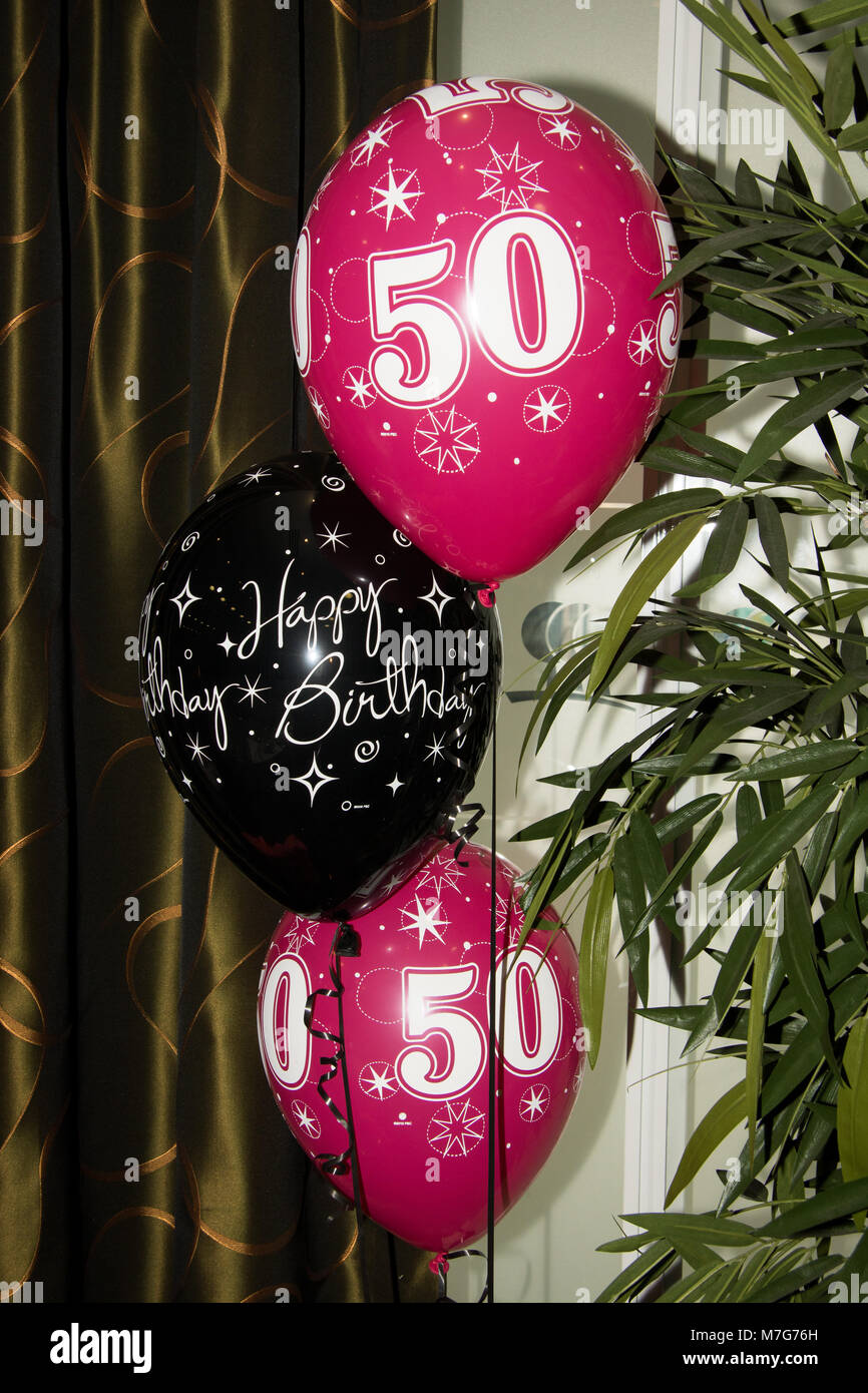 50. Geburtstag Luftballons Stockfoto