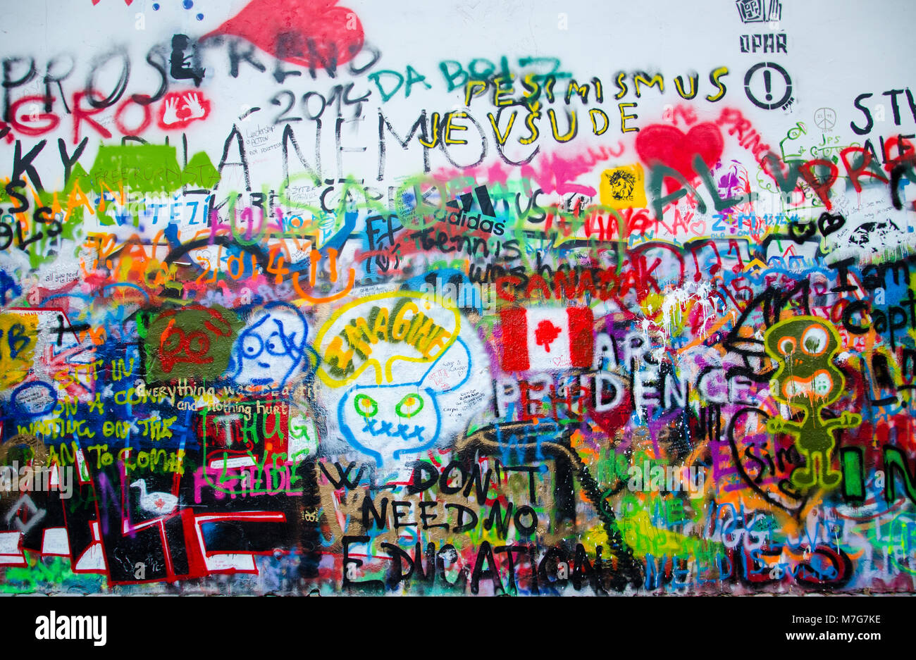 John-Lennon-Mauer in Prag, Tschechische Republik Stockfoto