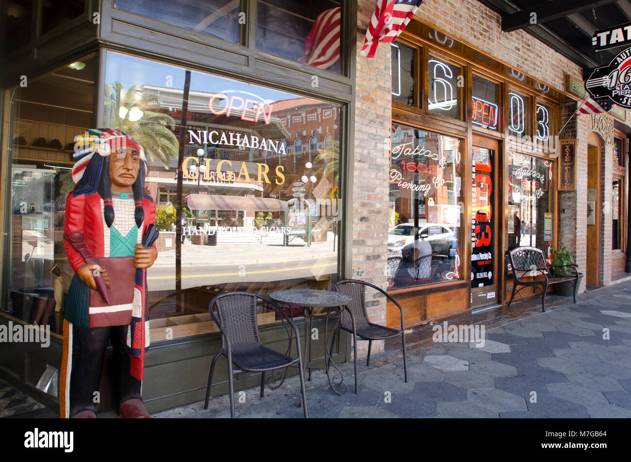 Cigar store Front, Ybor City, Florida Stockfoto