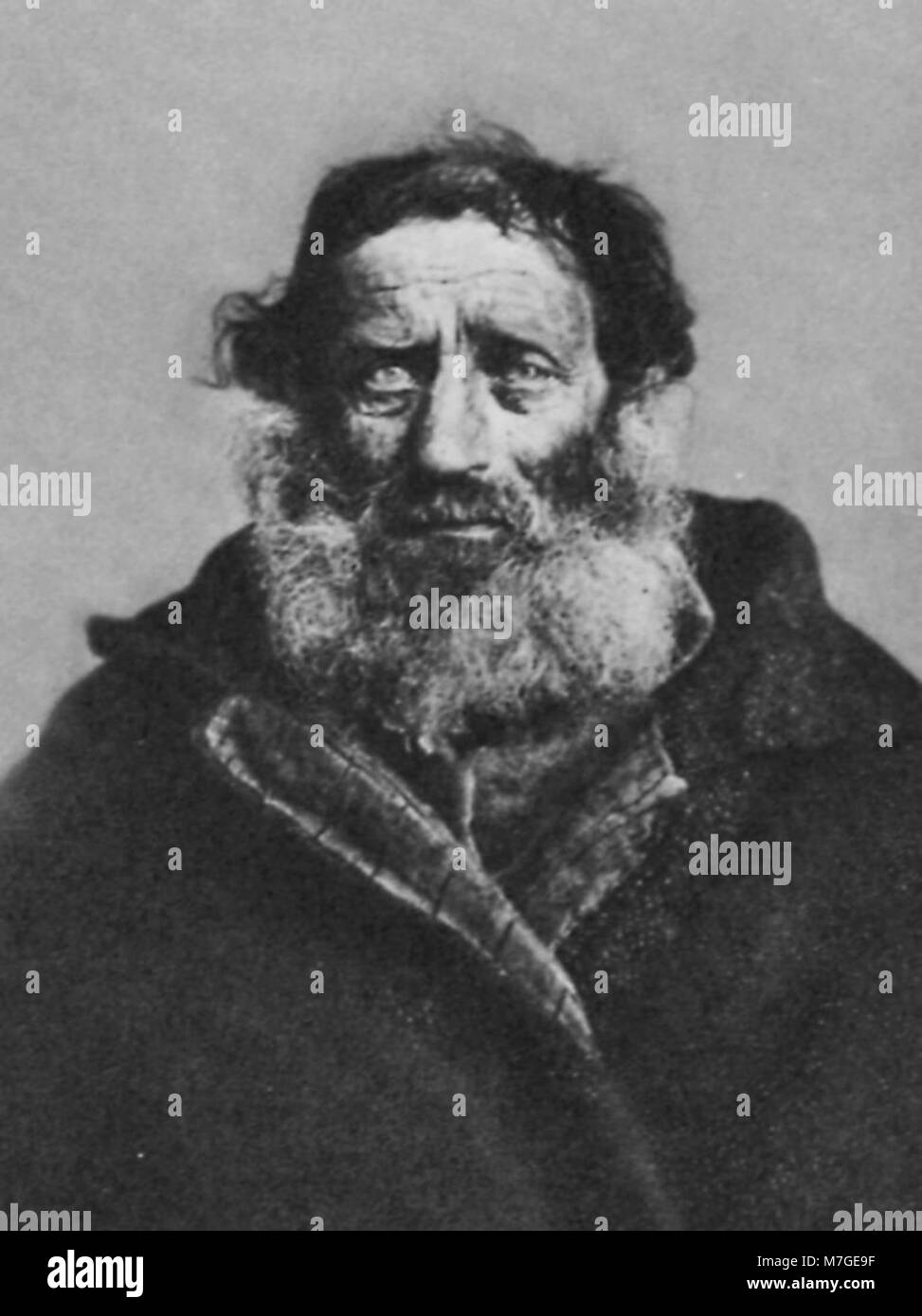 Dieses Foto stammt aus der Zeit um 1860 und zeigt ein Porträt, das von einem russischen Fotografen aufgenommen wurde. Das historische Foto bietet einen Einblick in russische Porträts und Fotografien aus der Mitte des 19. Jahrhunderts. Stockfoto