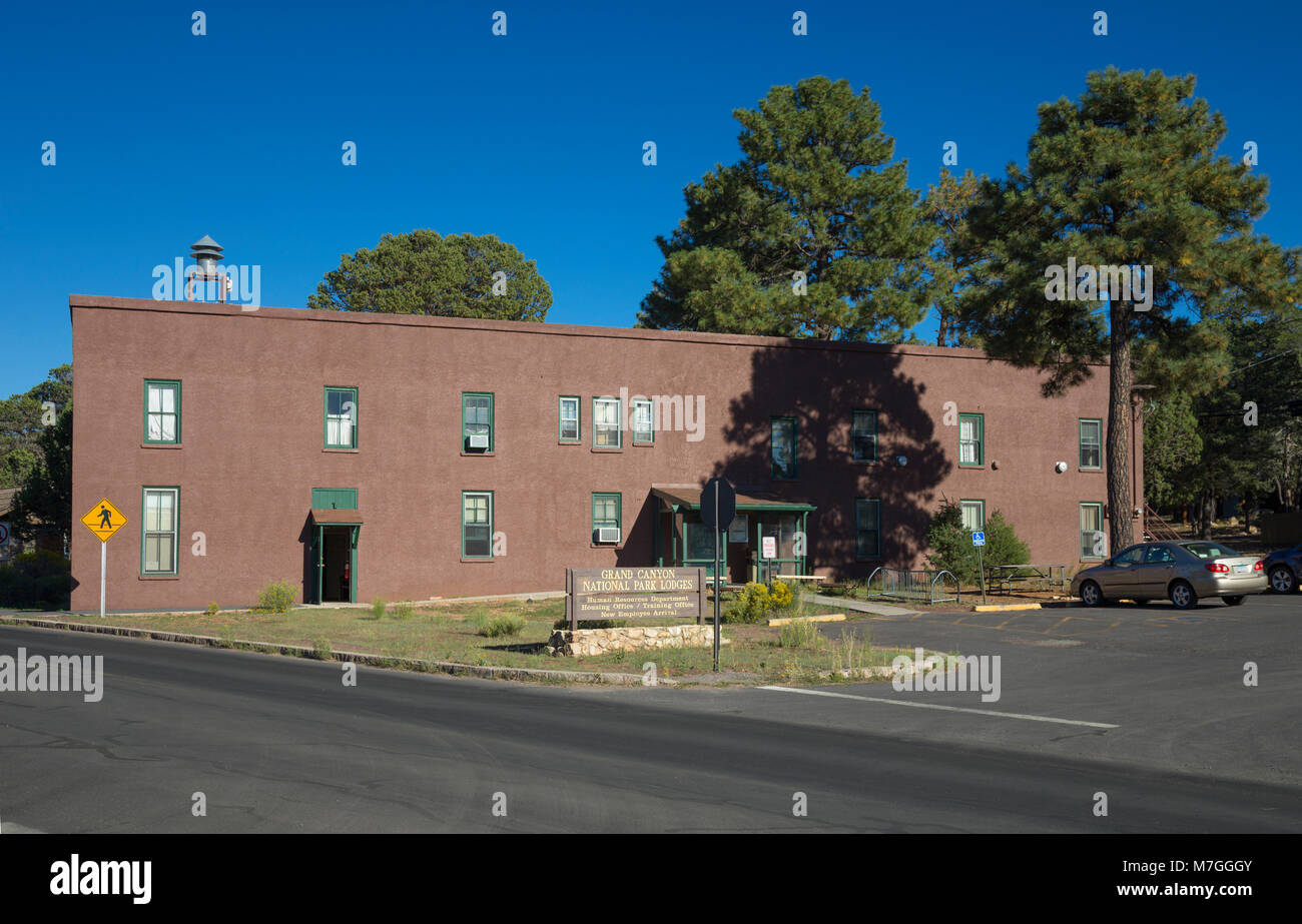 Grand Canyon National Park Lodges, Dorf Schleife fahren, Grand Canyon Village, Arizona, USA Stockfoto