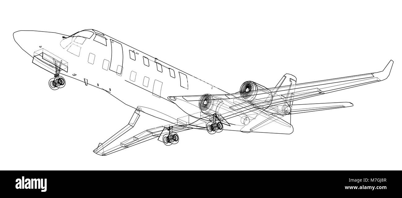 Flugzeug Blaupause. Vektor Stock Vektor