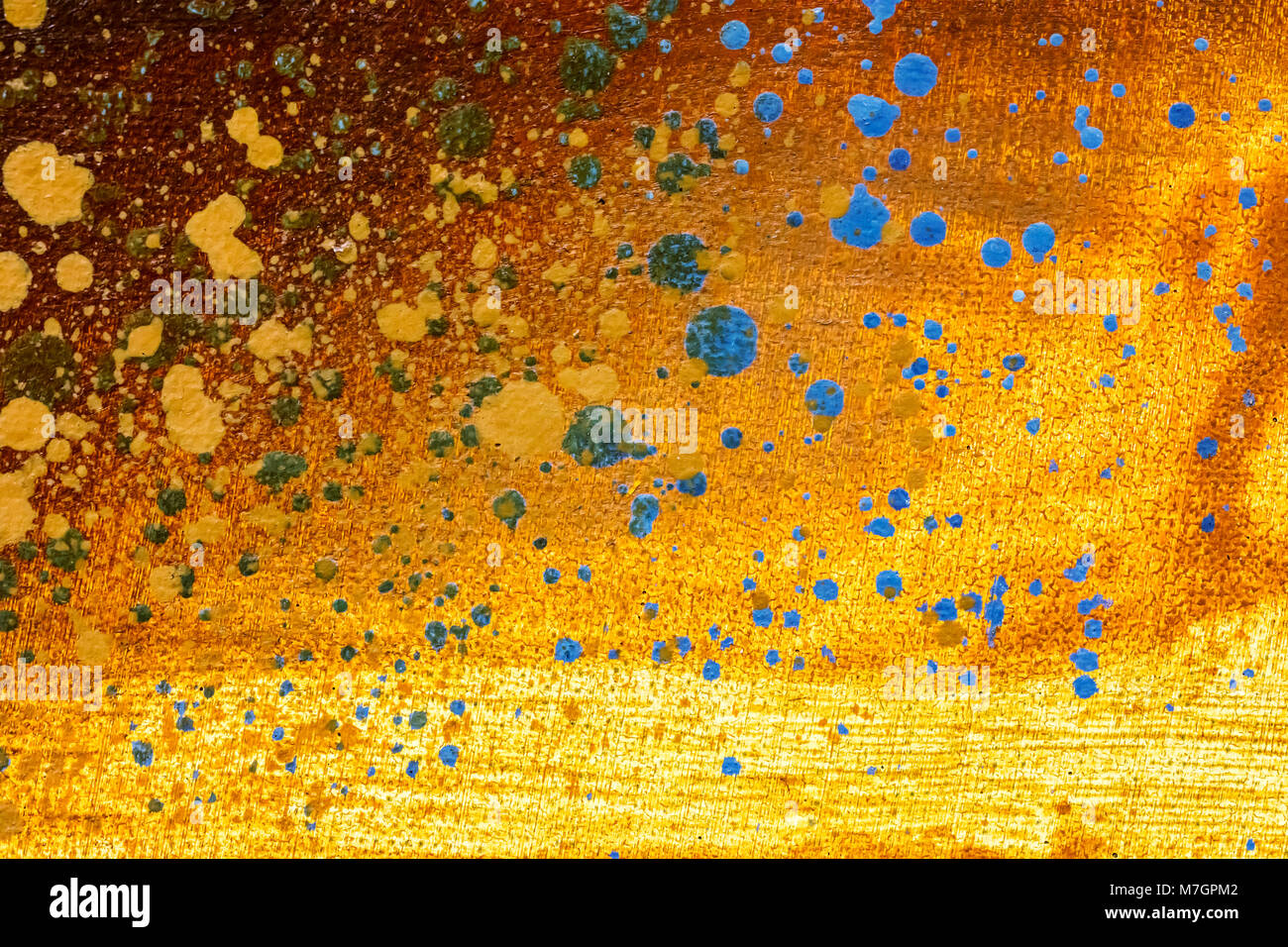 Acryl auf Leinwand Hintergrund, abstrakte Malerei in orange Farben Stockfoto