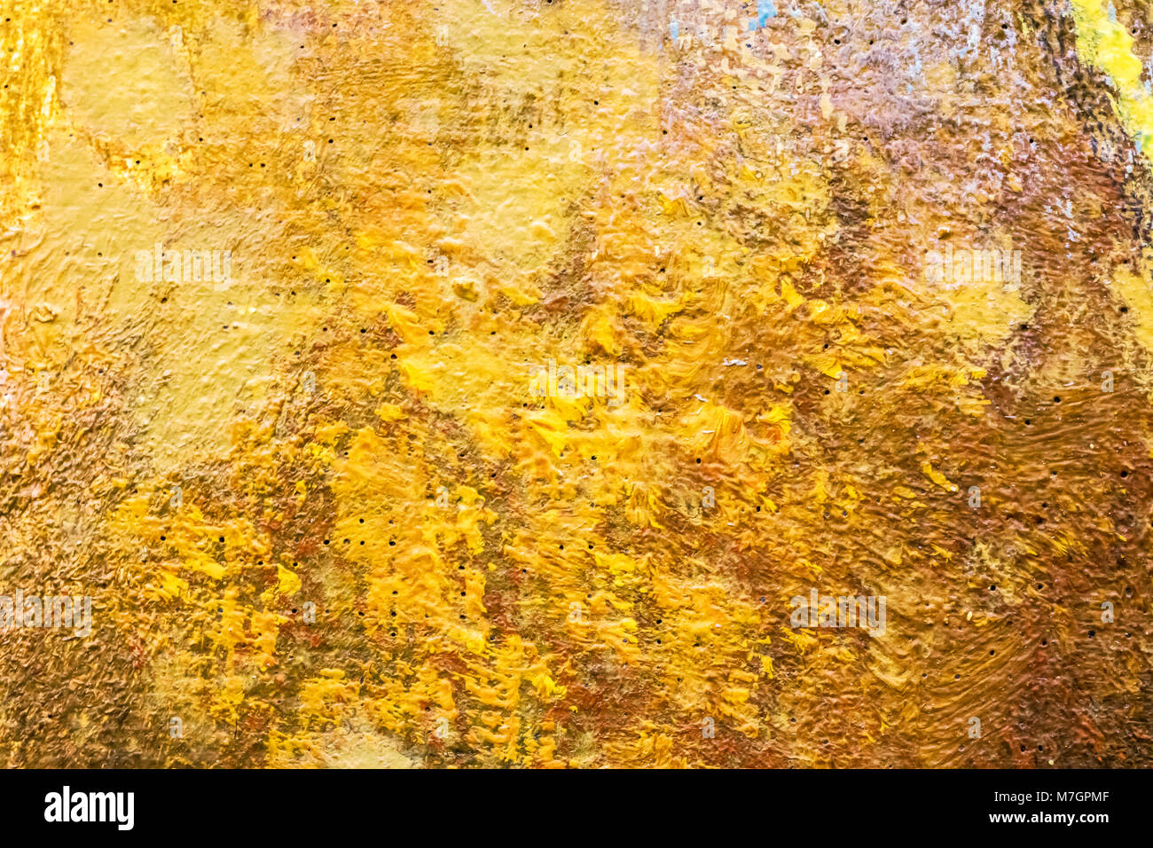 Grunge abstrakte Hand bemalte Leinwand Hintergrund in orange Farben Stockfoto