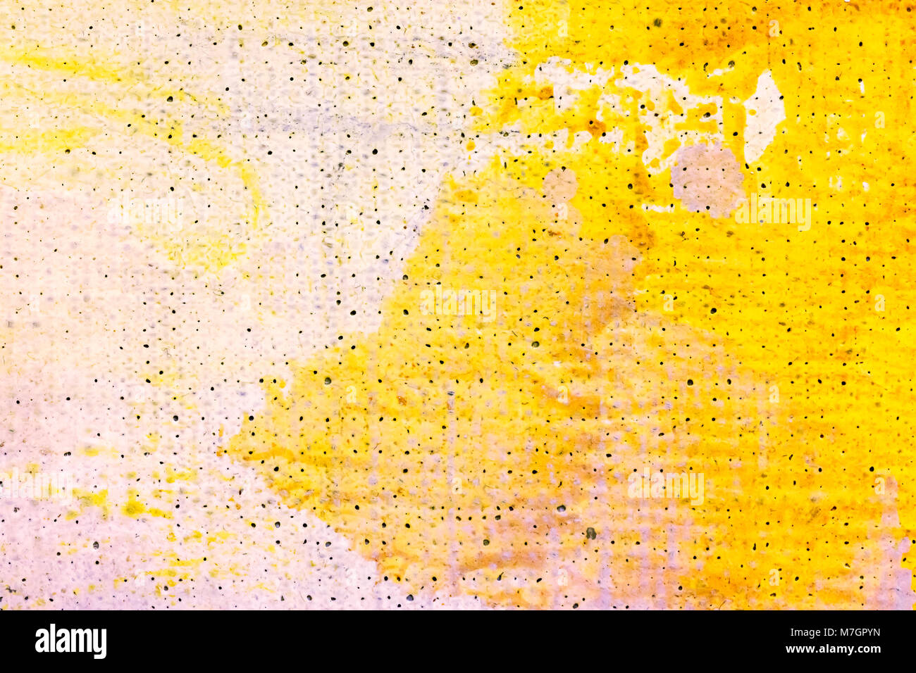 Kunst abstrakt Leinwand Hintergrund, Öl Malerei in gelben Farben Stockfoto