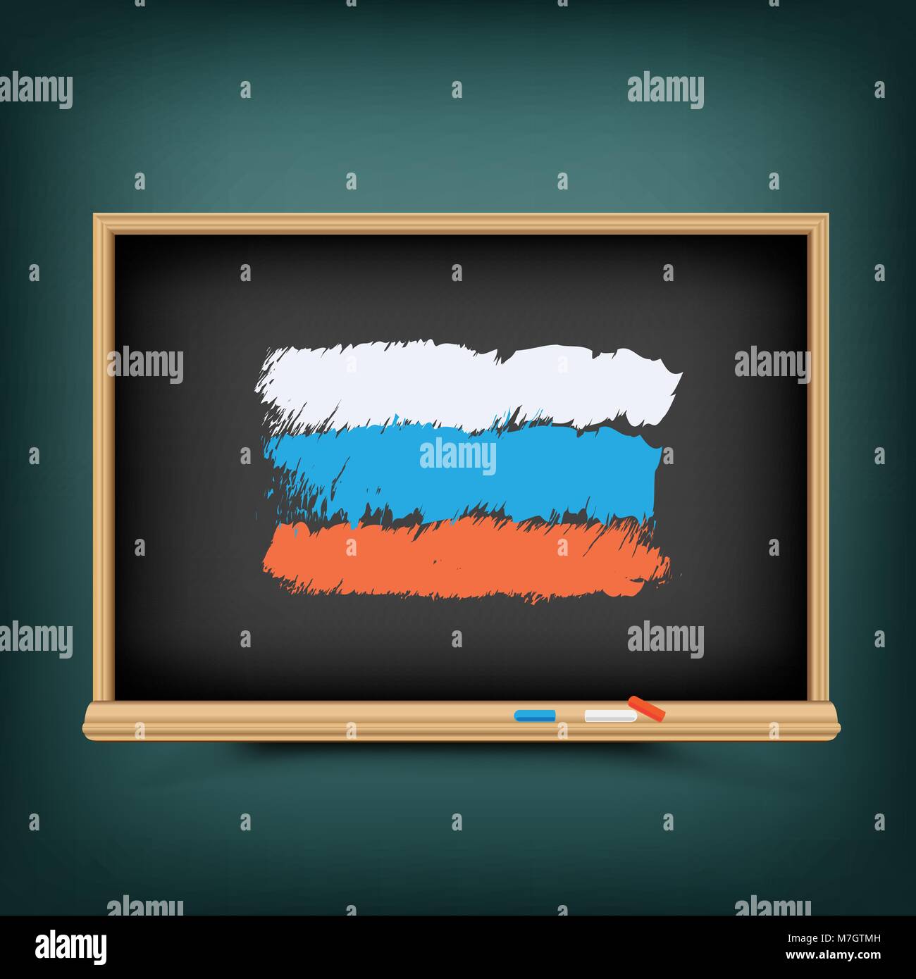 Russland Flagge auf Schule Blackboard Stock Vektor