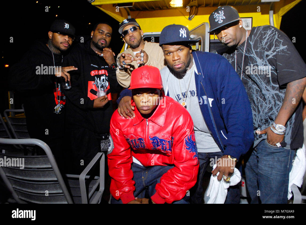 Rapper Royce Da 5 9 Crooked I Lloyd Banks Papoose 50 Cent Und Tony Yayo Backstage Portrait An Der Ist 50 Festival At Governor S Island Am 3 Oktober 2009 In New York Stockfotografie Alamy