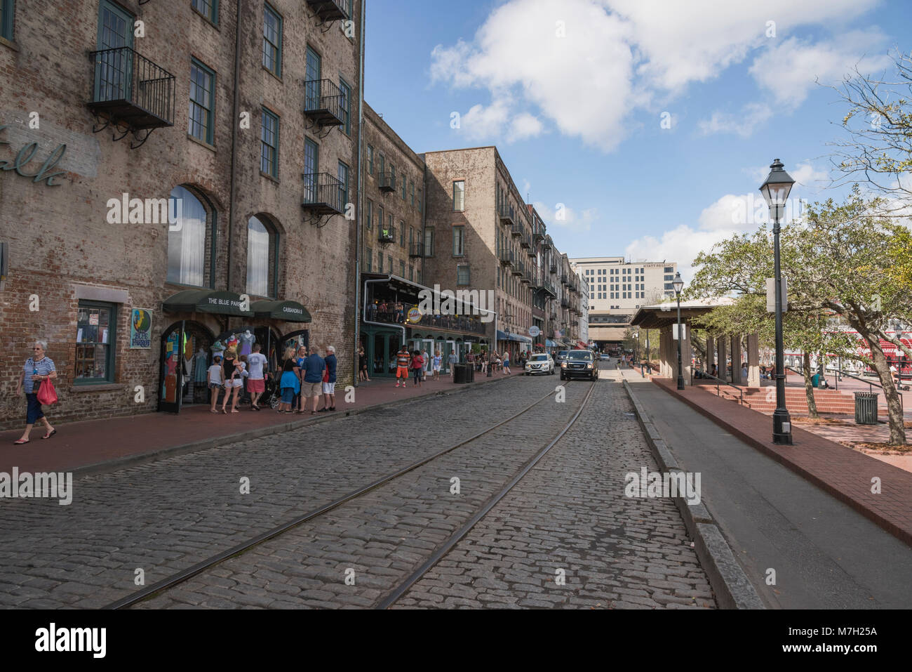 River Street, Savannah, Georgia, USA Stockfoto