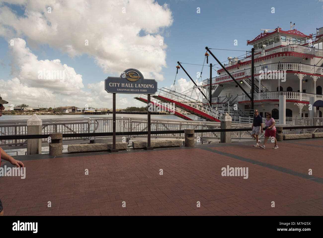 River Street, Savannah, Georgia, USA Stockfoto