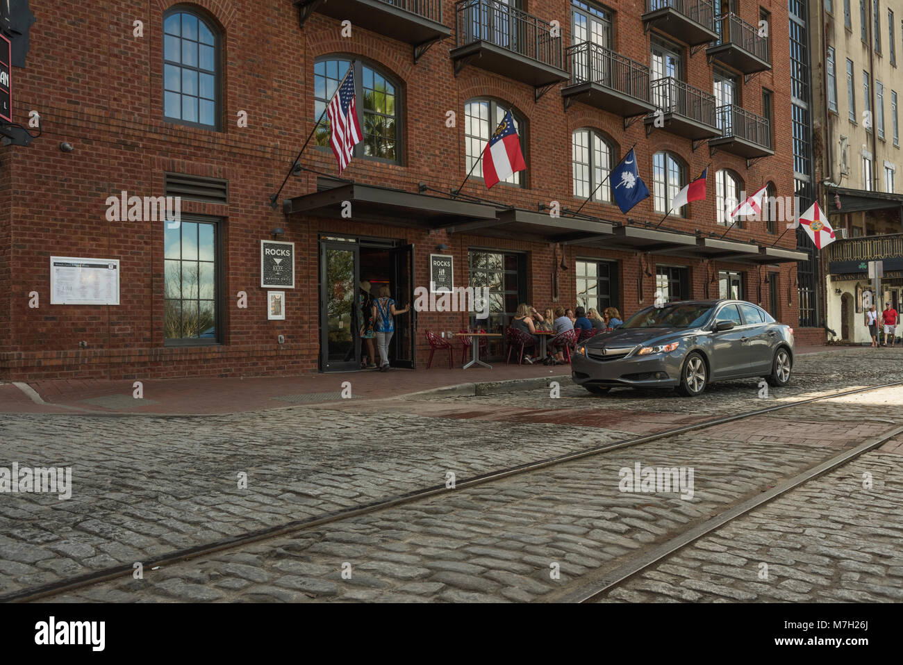 River Street, Savannah, Georgia, USA Stockfoto