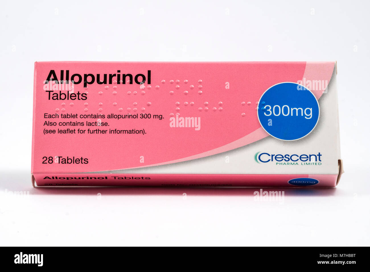 Allopurinol - ein Medikament, das hohe Niveau der Harnsäure im Blut zu verringern. Es ist ein xanthin oxidase Inhibitor. Stockfoto