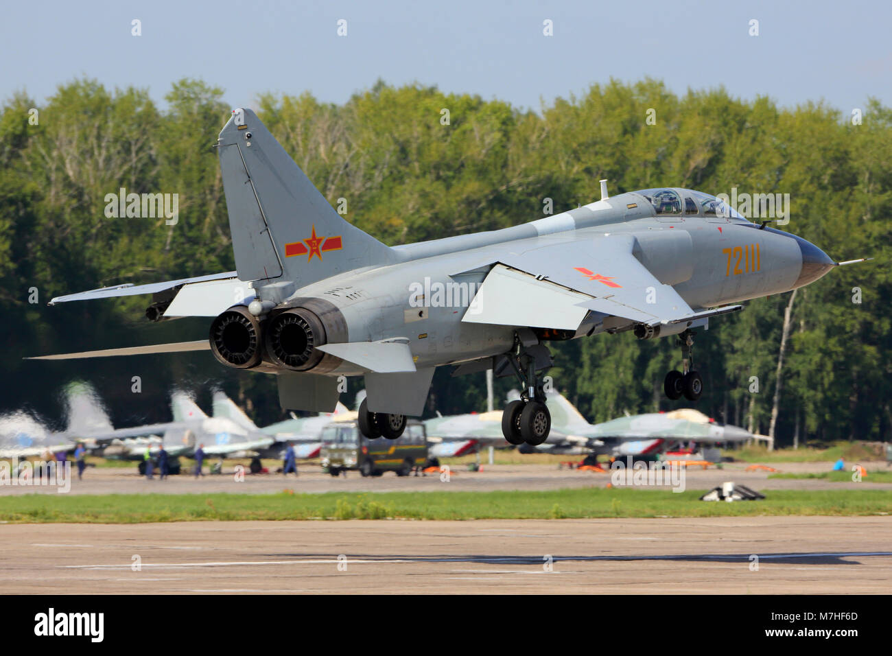 JH-7A FBC-1 Flying Leopard der chinesischen Luftwaffe. Stockfoto