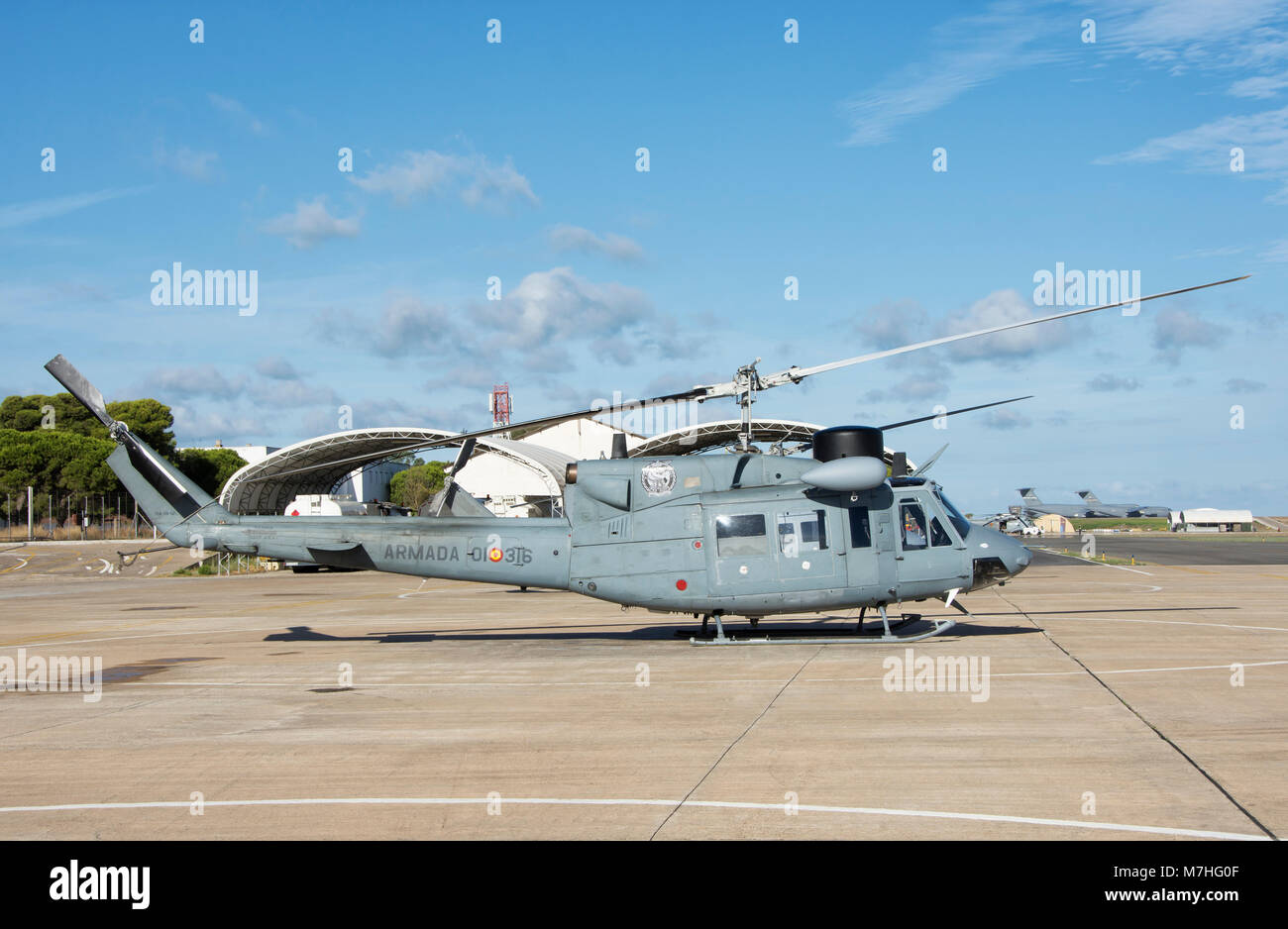 Spanische Marine AB-212 im Rota Naval Air Station, Spanien. Stockfoto