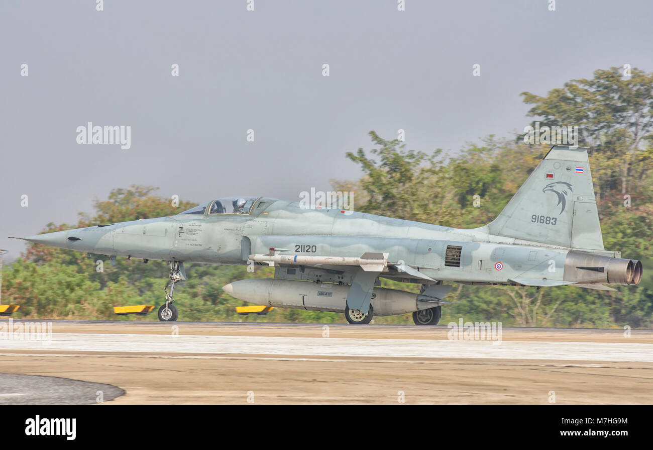 Royal Thai Air Force F-5F während der Übung bewältigen Tiger 2016 in Thailand. Stockfoto