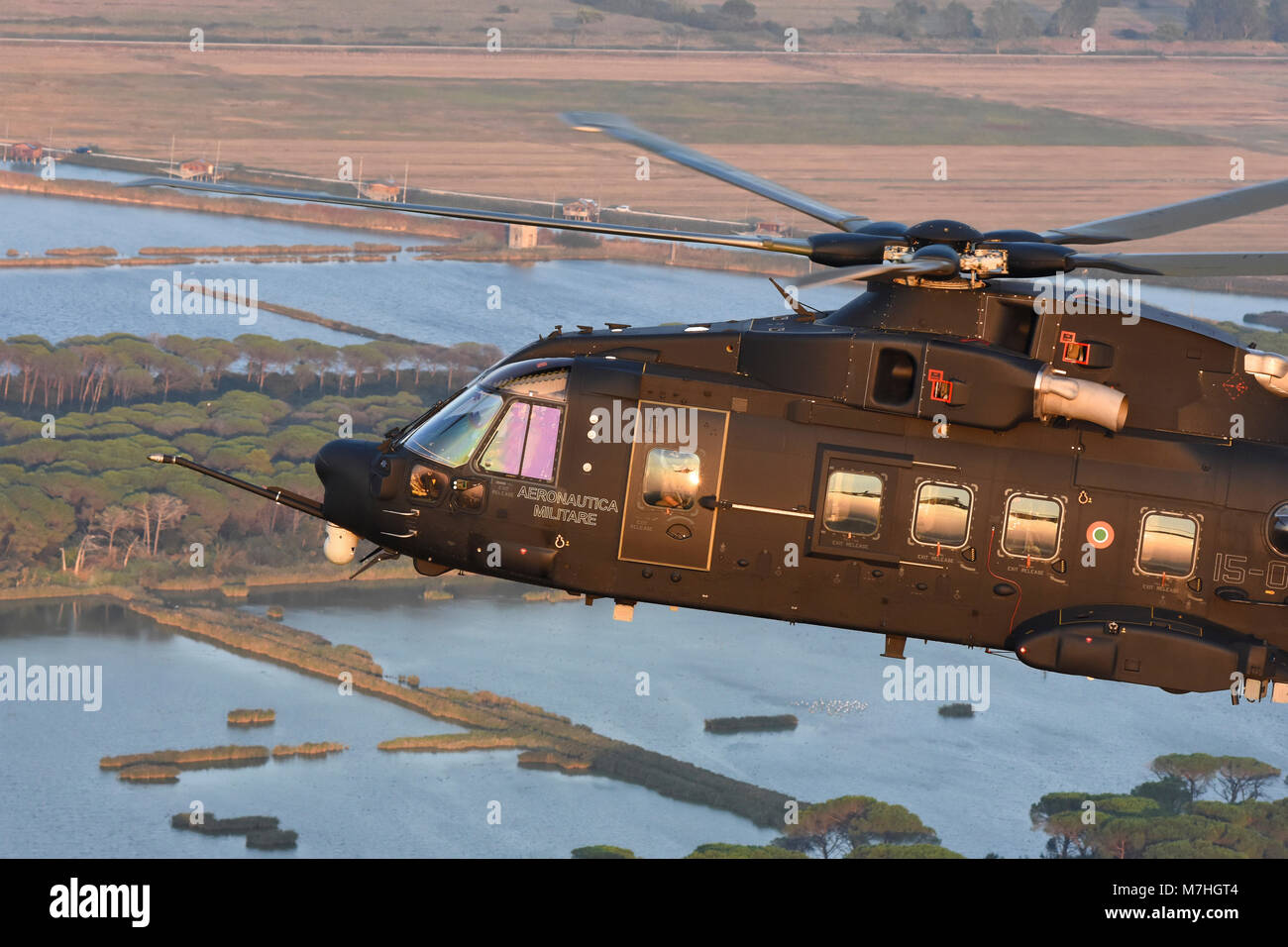 HH-101 Caesar Combat-SAR-Hubschraubers der italienischen Luftwaffe. Stockfoto