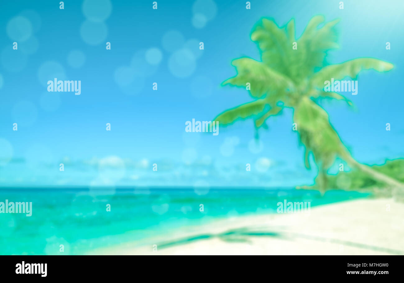 Defokussierten tropischen Strand. Perfekter Urlaub Hintergrund. Stockfoto
