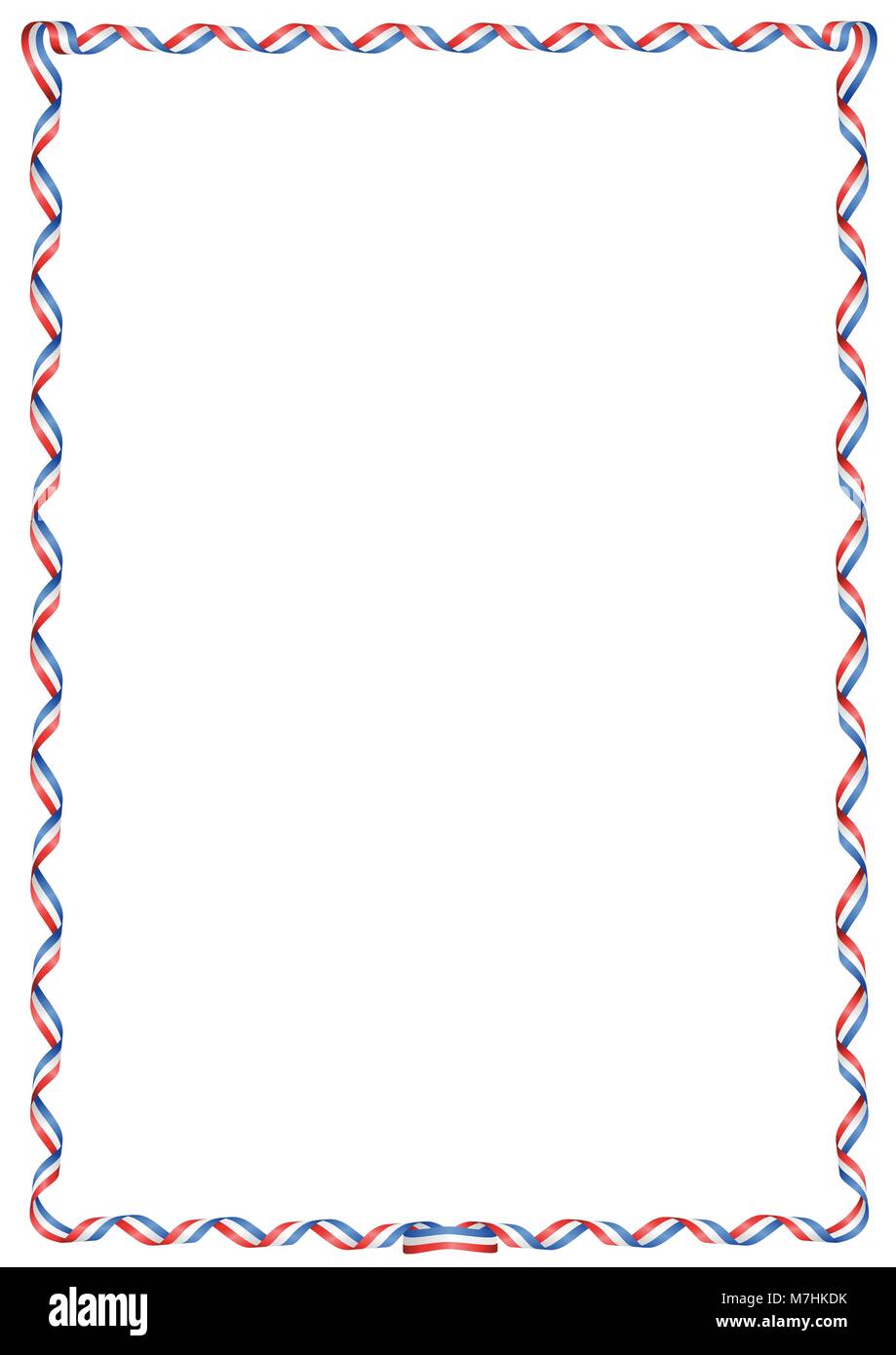 Rahmen der Band mit den Farben der Flagge Frankreich Stock Vektor