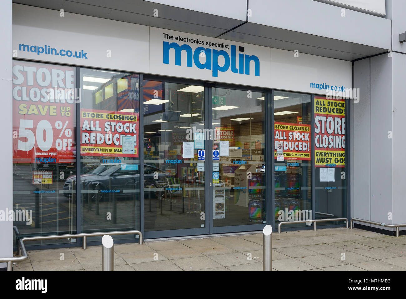 Maplin Store auf eine Retail Park in Chester GROSSBRITANNIEN Stockfoto