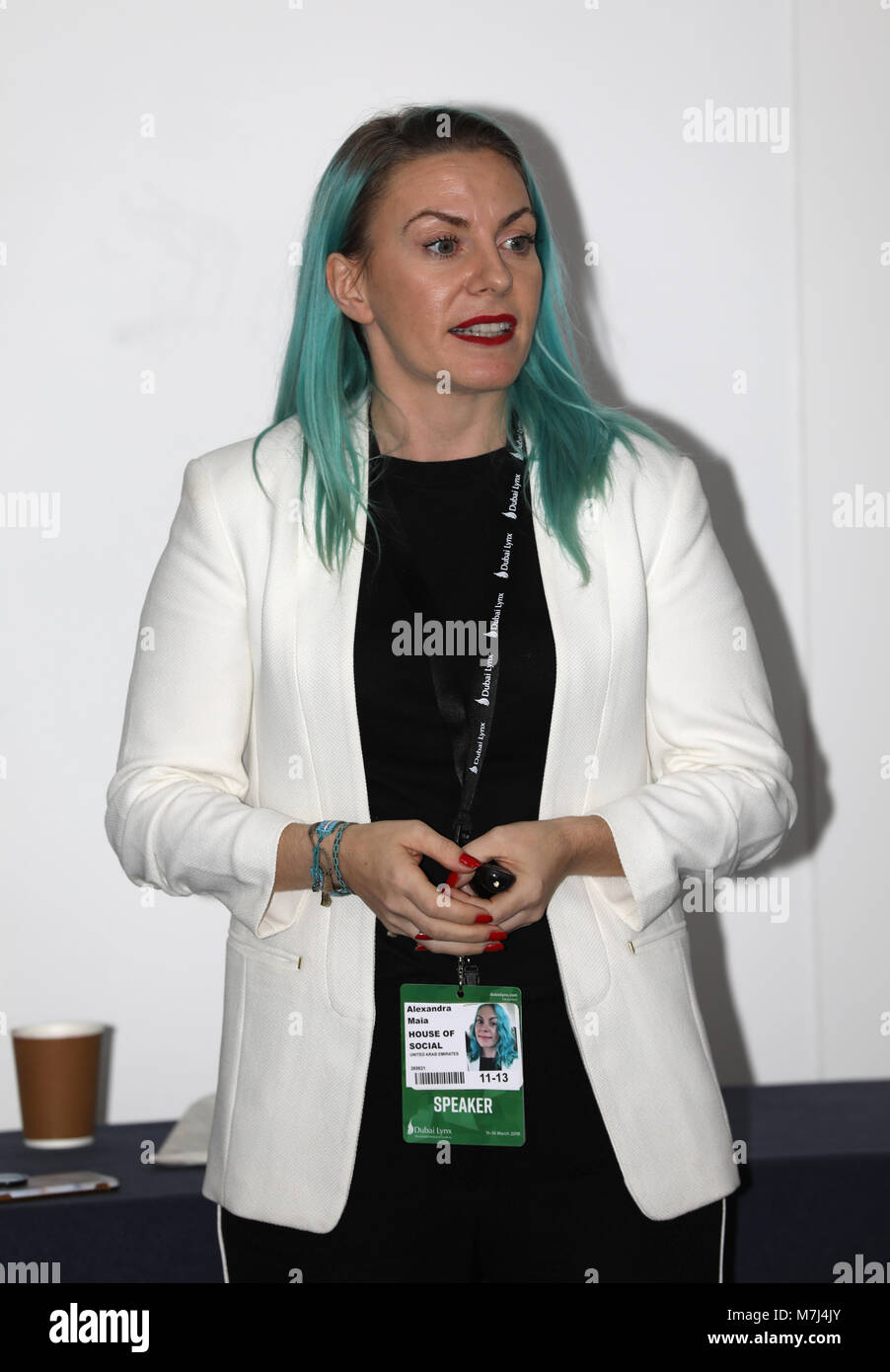 Dubai, Vereinigte Arabische Emirate, 11. März 2018, Alexandra Maia, CEO und Gründer, Haus der Sozialen, Sprecher bei Dubai Lynx - Internationales Festival der Kreativität © ifnm/Alamy leben Nachrichten Stockfoto