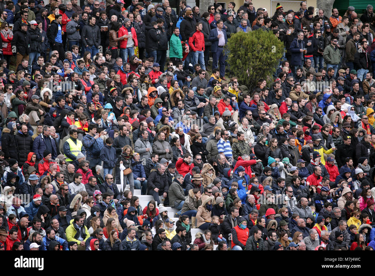 Während des Spiels von Rugby zwischen Spanien gegen Deutschland in der Zentrale der Complutense Madrid am Sonntag, dem 11. März 2018. Spanien gewann (84-10) Deutschland. Credit: Gtres Información más Comuniación auf Linie, S.L./Alamy leben Nachrichten Stockfoto