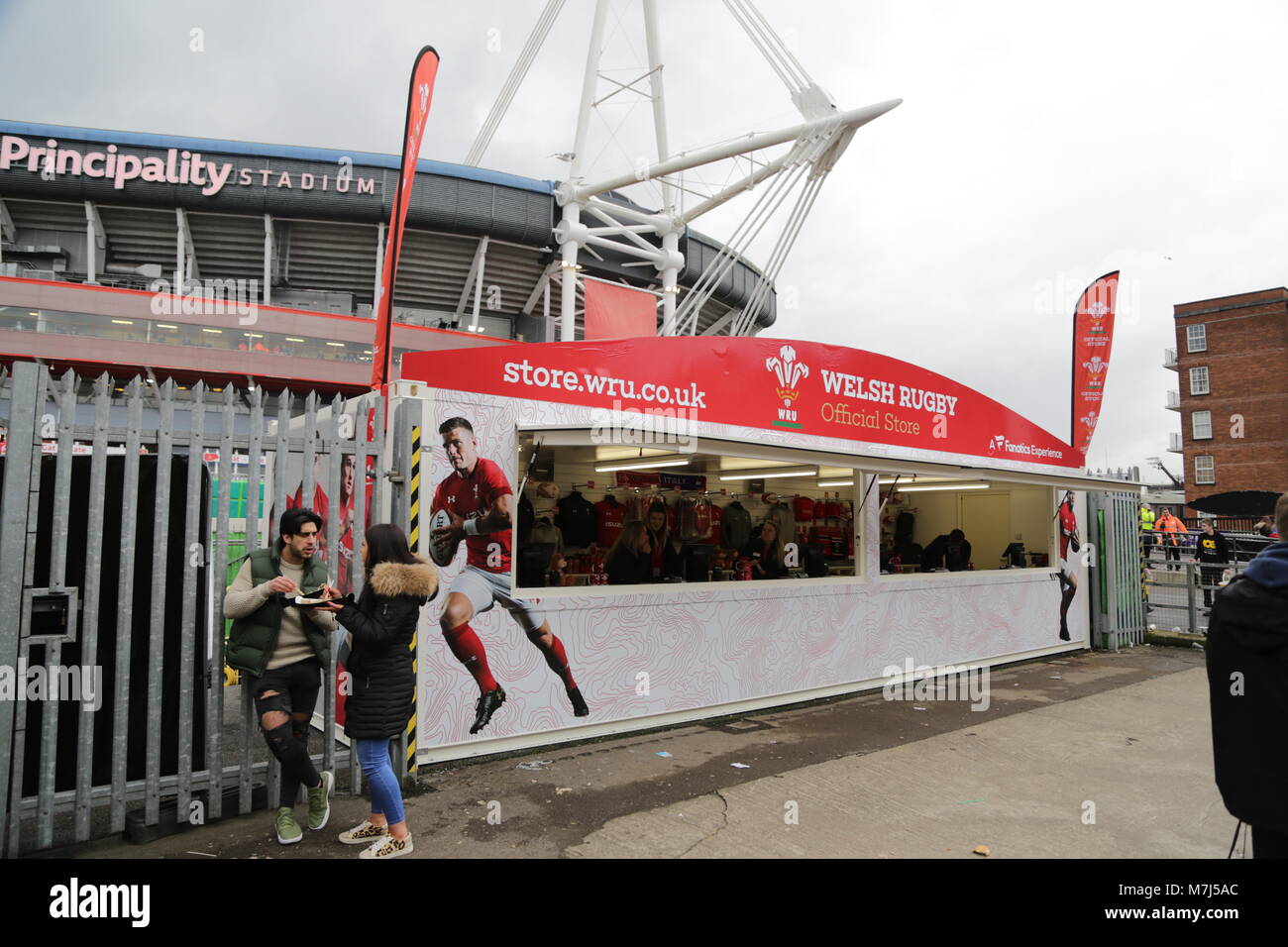 Ich ging heute Fotos aus 6 Nationen Rugby Wales vs Italien Fürstentum Stadium Cardiff. Stockfoto
