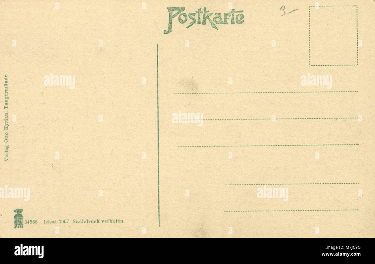 Tangermünde, Sachsen-Anhalt - Kapitelturm und Denkmal Kaiser Karl IV. (Zurück) (Zeno) Ansichtskarten Stockfoto