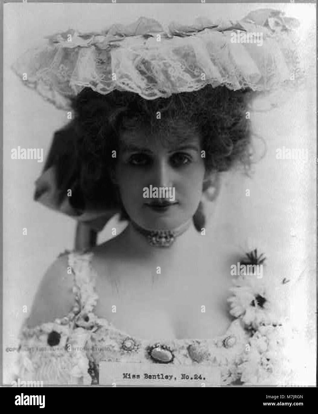 Miss Bentley, dargestellt auf dieser historischen Fotografie, ergänzt die Sozial- und Kulturgeschichte des frühen 20. Jahrhunderts und repräsentiert die Rolle der Frauen in der Gesellschaft während ihrer Zeit. Stockfoto