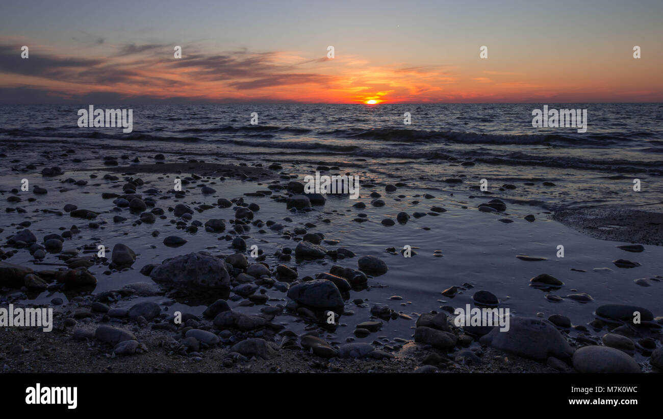 Michigan See Sonnenuntergang. Stockfoto