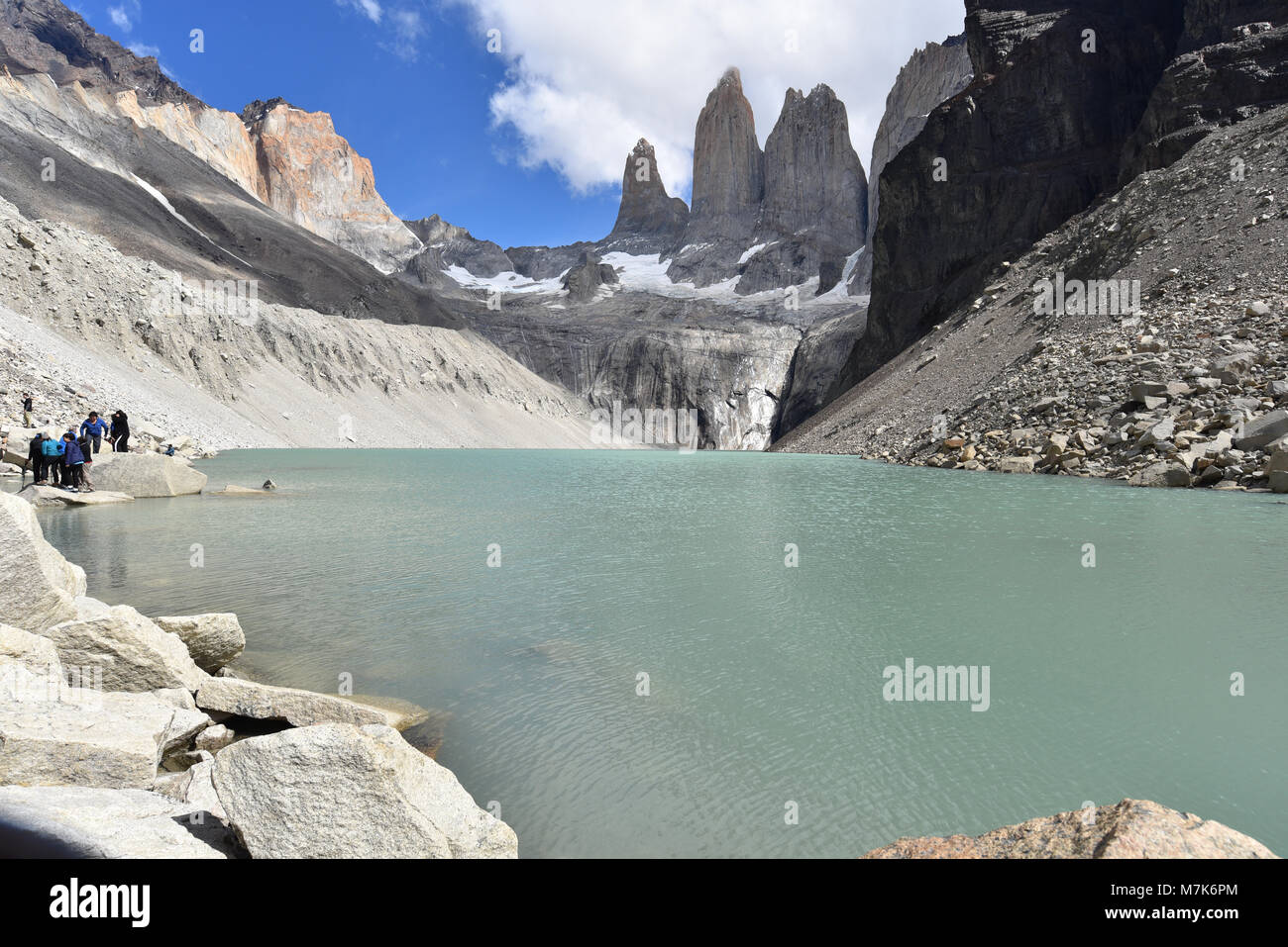 Fuß der Türme (Base Las Torres), Torres del Paine Nationalpark, chilenischen Patagonien Stockfoto