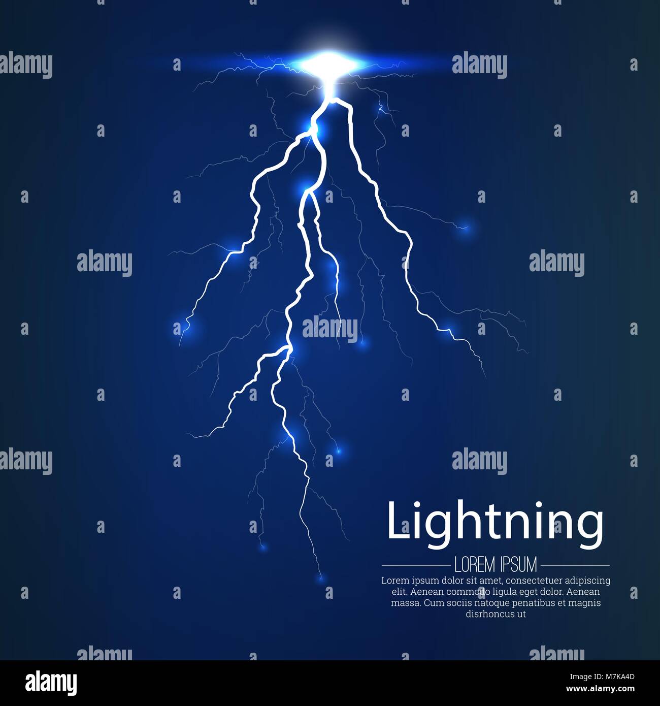 Blitz ein Blitz auf einem transparenten Hintergrund. Die Kategorie der Energie, dem leuchtenden Bogen. Realistische Beleuchtung Wirkung. Vektor abstrakte backgrou Stock Vektor