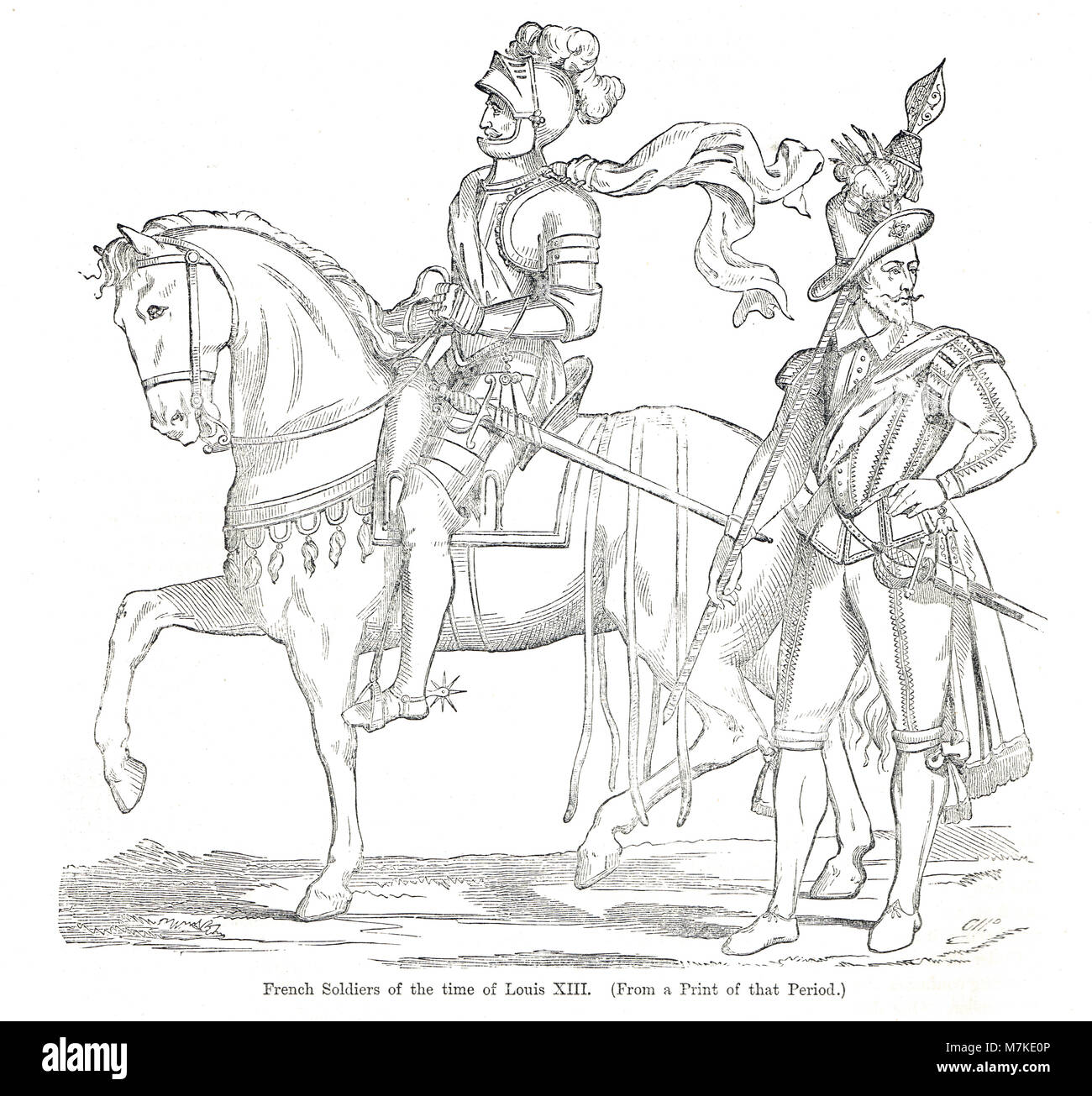 Die französischen Soldaten, in der Zeit von Louis XIII., König von Frankreich Stockfoto