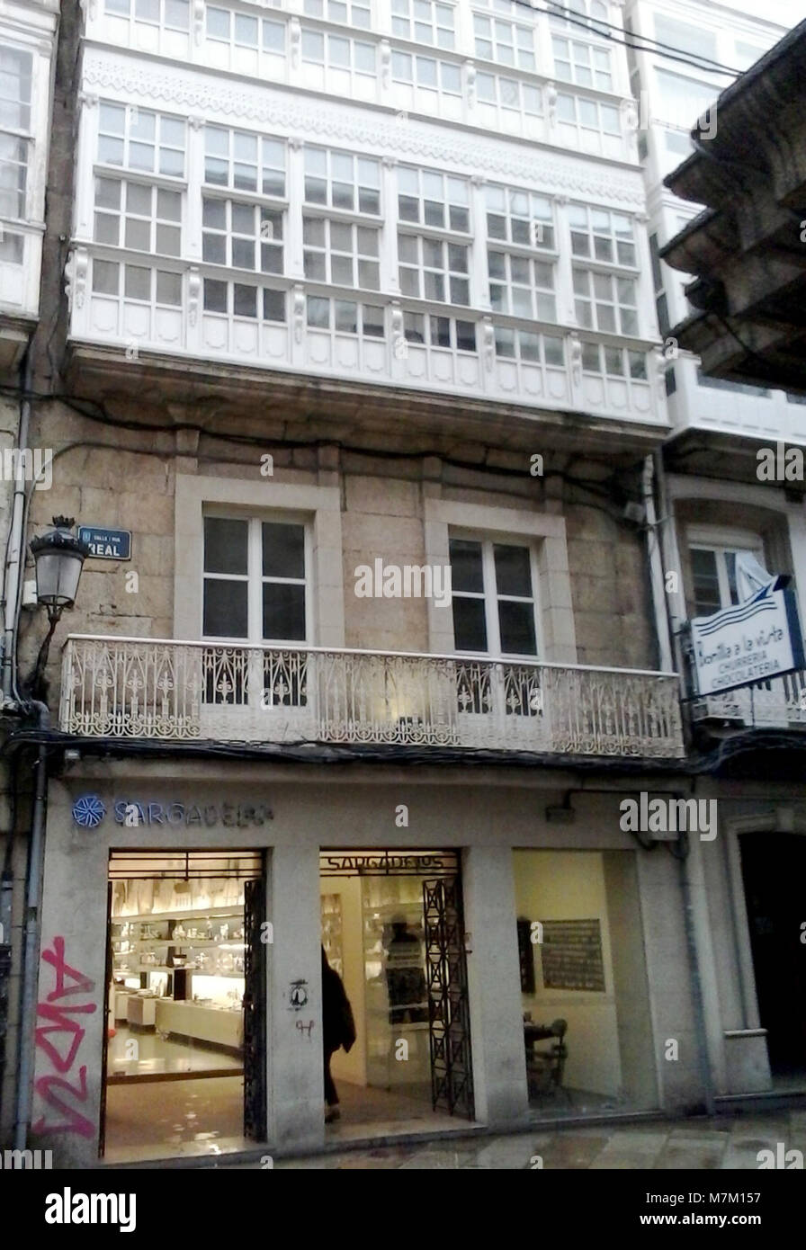 Casa De Juana de Vega Na Rua Real da Coruña Stockfoto