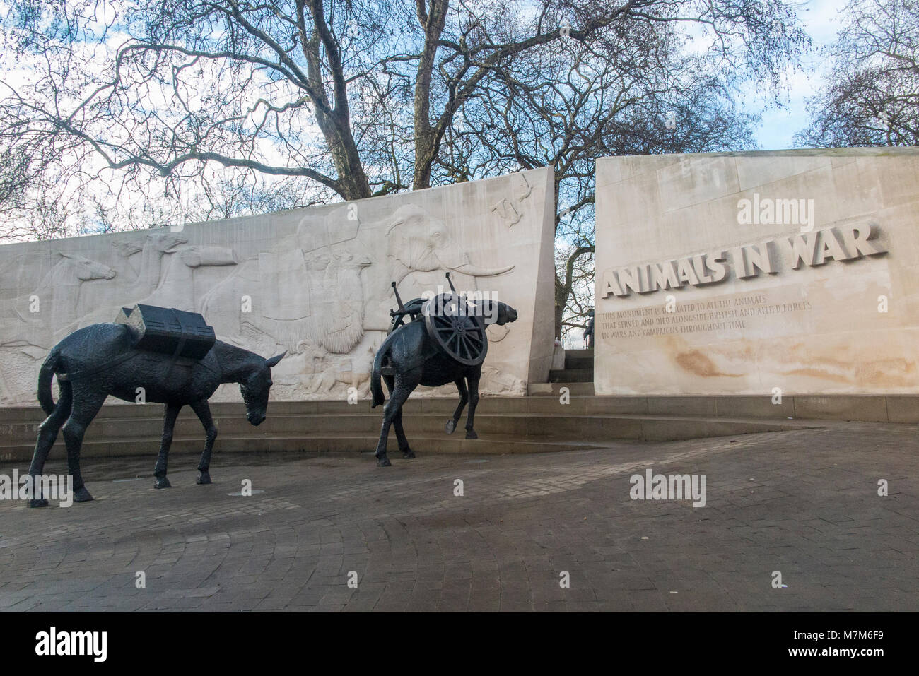 Tiere im Krieg Statuen von Hyde Park Stockfoto