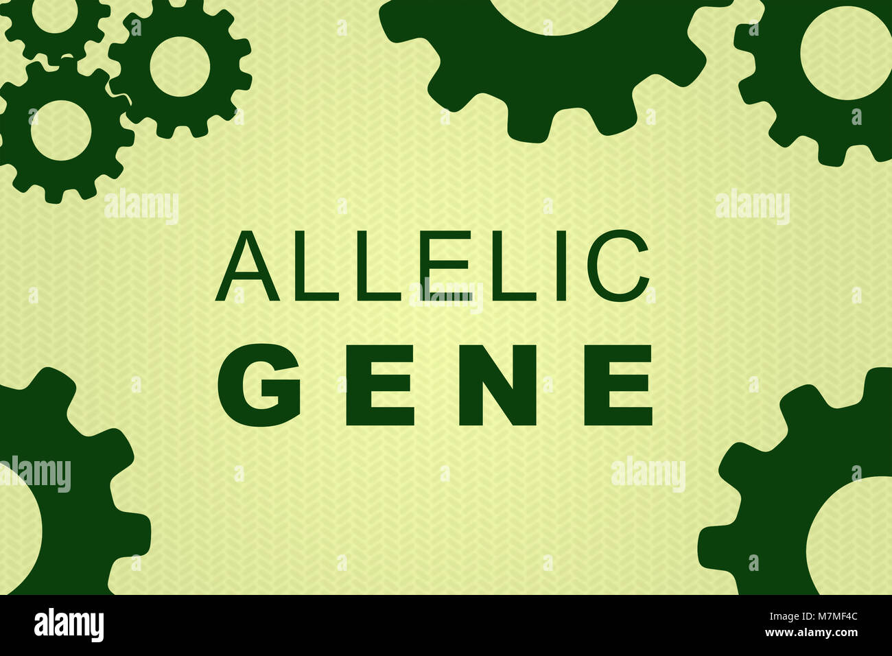 Allelen gen sign Konzept Abbildung mit grünen Zahnrad Zahlen zu den hellgrünen Hintergrund Stockfoto