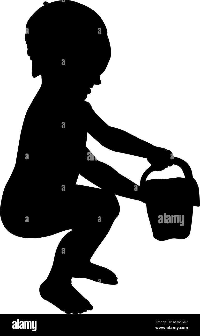 Silhouette eines Kindes in einer Kappe Vector Illustration Stock Vektor