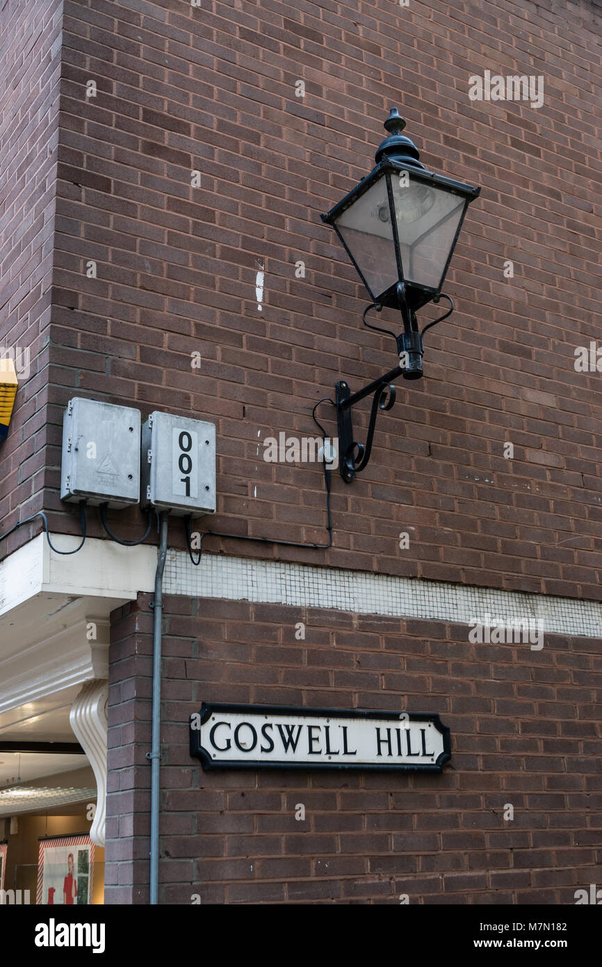 Goswell Hill street sign in Windsor, Großbritannien Stockfoto