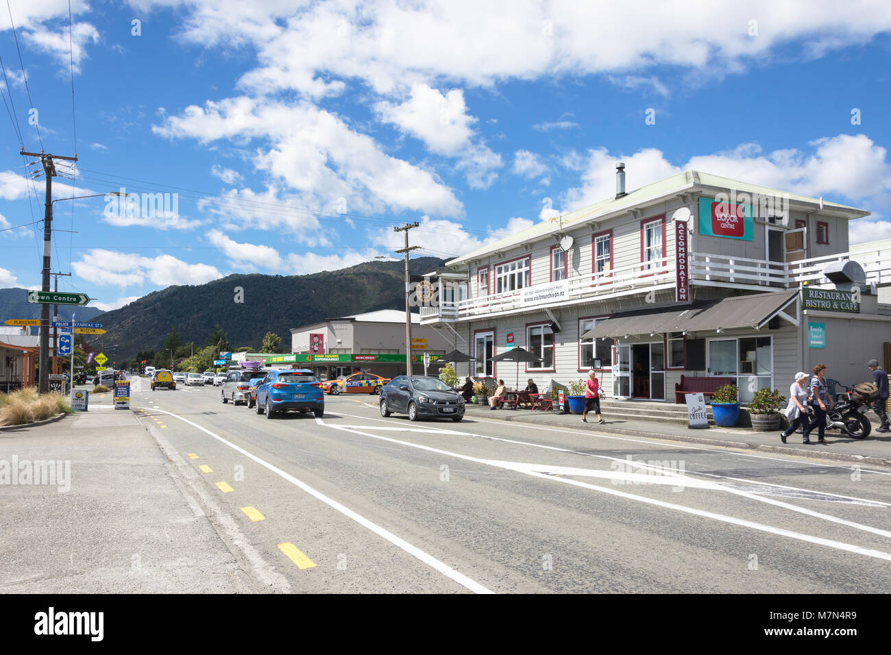 Waller Straße (Bundesstraße 6), Murchison, Tasman, Neuseeland Stockfoto