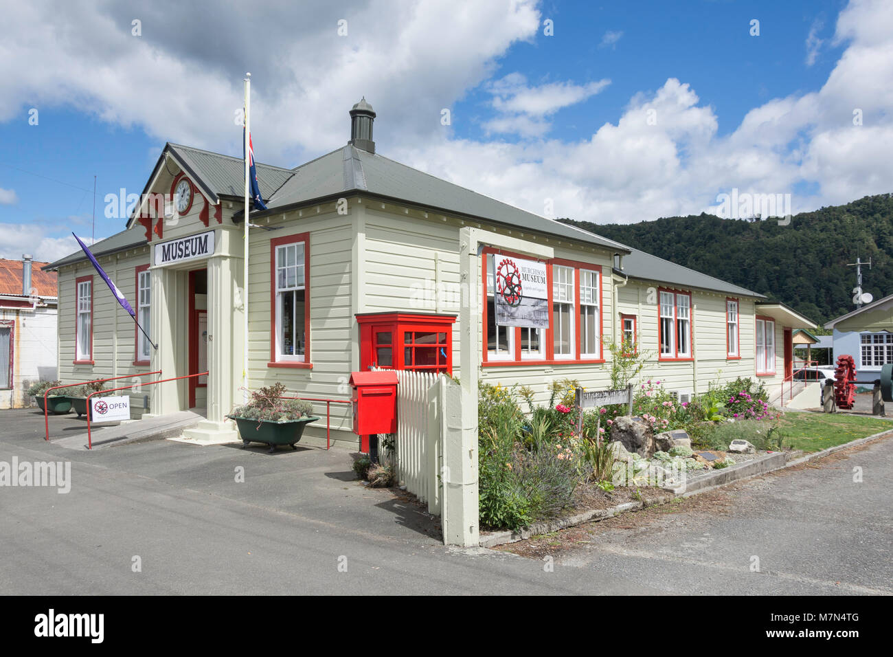 Murchison Historischen & Museum, Gesellschaft, Fairfax Street, Murchison, Tasman, Neuseeland Stockfoto