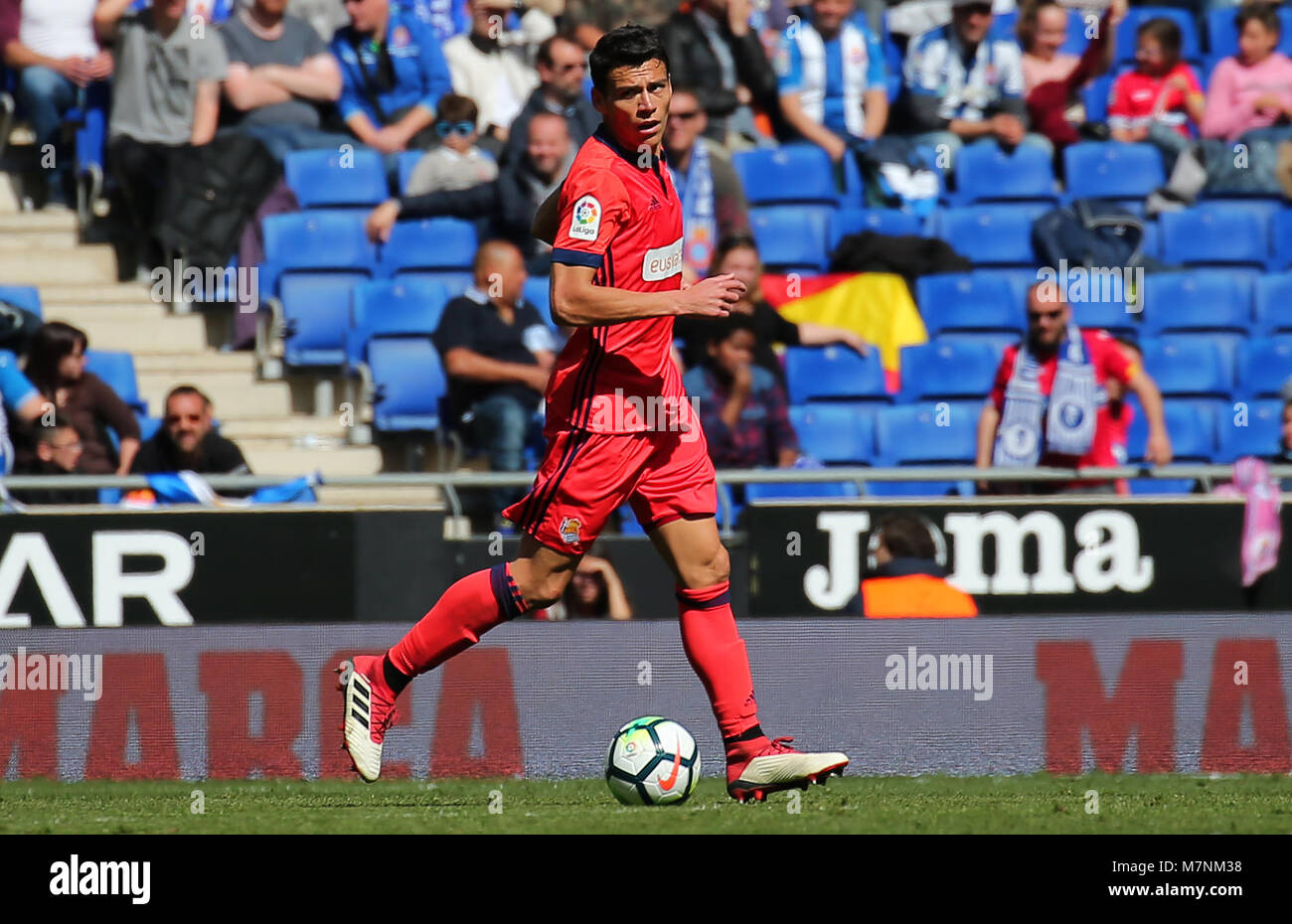 Hector Moreno während des Spiels zwischen RCD Espanyol und Real Sociedad San Sebastián, am 11. März 2018 in Barcelona, Spanien. Credit: Gtres Información más Comuniación auf Linie, S.L./Alamy leben Nachrichten Stockfoto